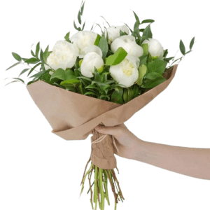 White Peony Bouquet - Peonies - Flowers of Dubai