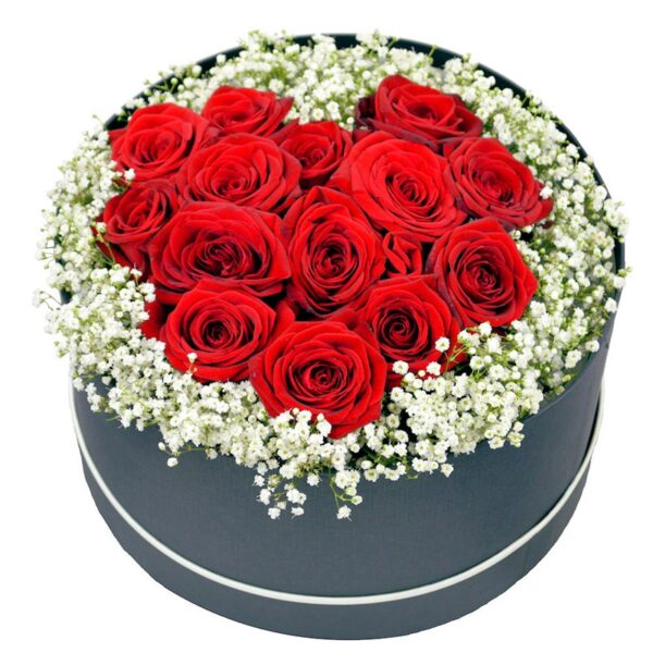 Hearty Red Roses In Box