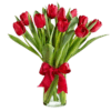 Love 11 Red Tulips Vase