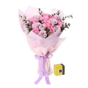 Beauty Queen 21 Roses and Deluxe Patchi Chocolates - Combos Flowers - Flowers of Dubai