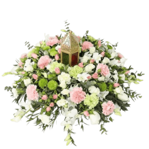 Cluster Pink White and Green Table Arrangement - EID Ramadan - Flowers of Dubai