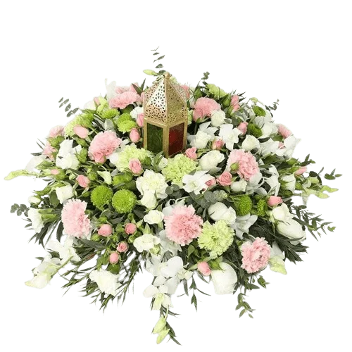 Cluster Pink White and Green Table Arrangement - EID Ramadan - Flowers of Dubai