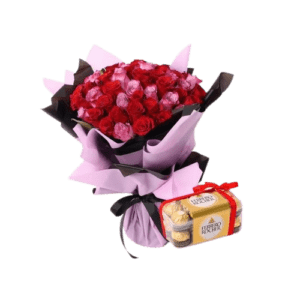 For My Queen Bouquet and Ferrero Rocher - Combos Flowers - Flowers of Dubai