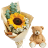 Happy Face Bunch and Teddy Bear - Flowers & Toy - Flowers of Dubai