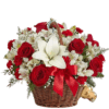 Joyful Red and White Flower Basket - Flowers of Dubai