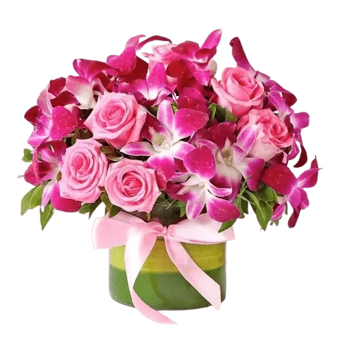 Orchid and Roses Arrangement - Orchid Flowers - Flowers of Dubai