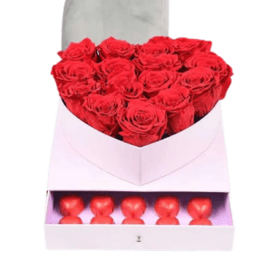 Pure Heart 15 Forever Red Roses in Premium Box - Luxury Flower - Flowers of Dubai