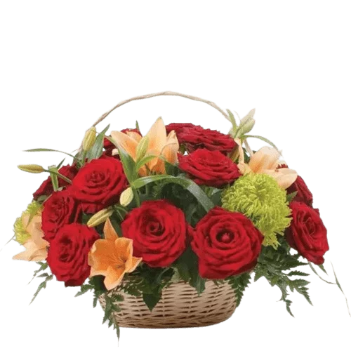 Basket of Love - Basket Flower- Best Online Flower Delivery - Flowers of Dubai