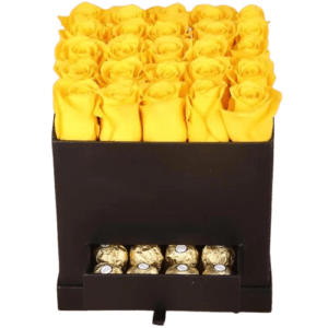 Black Box of Love 25 Yellow Roses