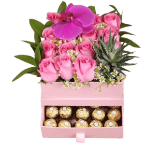 Blushing Blossom Flowers and Plant Arrangement