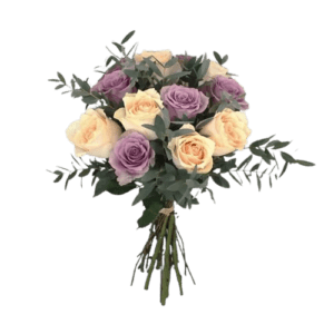 Charm of Peach and Purple Roses