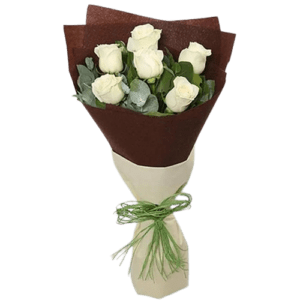 Charming White Roses Bouquet Standard