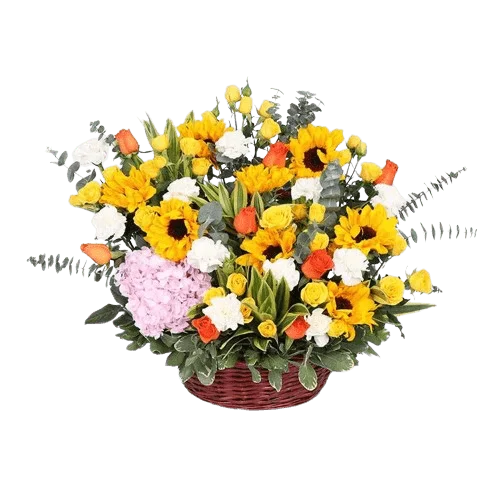 Morning Sunshine Flower Basket- Best Online Flower Delivery - Flowers of Dubai