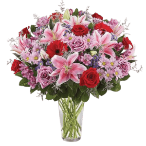 Passionate Red and Purple Flowers - Fresh Flowers Arrangements - Best Online Flower Delivery - Flowers of Dubai