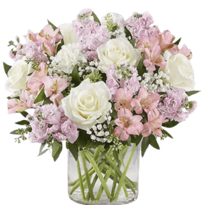 Pink and White Flower Arrangement - Fresh Flowers Arrangements - Best Online Flower Delivery - Flowers of Dubai