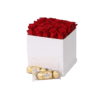 White Square Box of Love 25 Red Roses