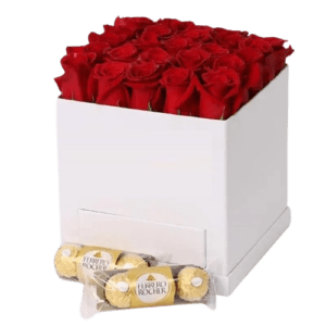 White Box of Love 25 Red Roses