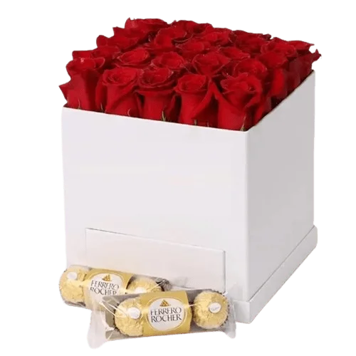 White Box of Love 25 Red Roses