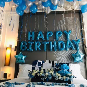 Blue Balloon & Petals Decoration