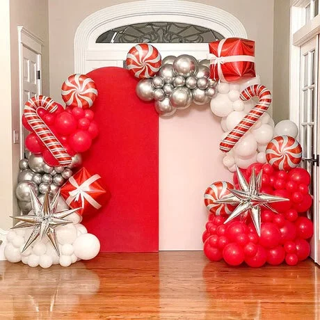 Red & White Festive Balloon Decor