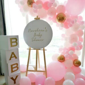 Balloon Setup for Hospital or Baby Shower - Pink