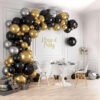 Gold & Black & Silver Balloon Garland