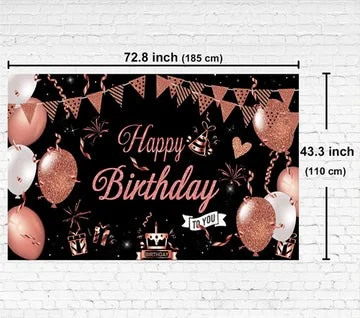 Rose Gold Happy Birthday Banner