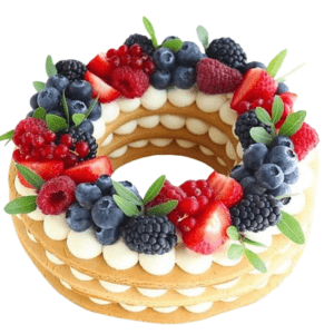 Round Tart Pastry Berries Cake