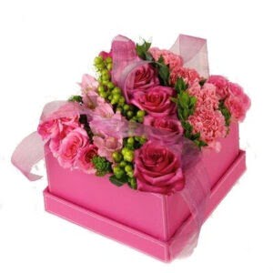 Pink Carnations & Roses Gift Box