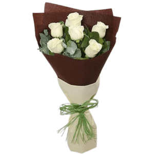 Charming White Roses Bouquet Standard