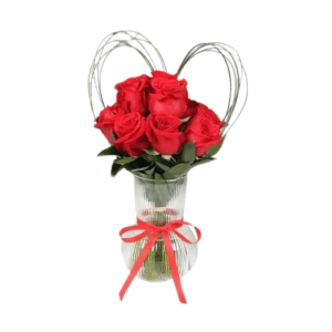 Dear Love 11 Red Roses in Vase