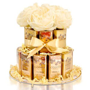 Godiva Pearls Floral Gift Tower