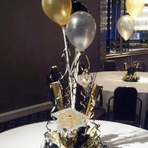 Gold Balloon Graduation Celebration Table Centerpiece