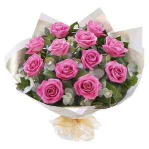 Bold Pink Roses Flower Bouquet