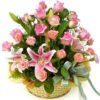 Pink Bloom Flower Basket Dubai