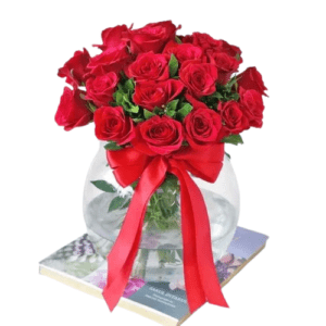 Red Roses in Fish Bowl