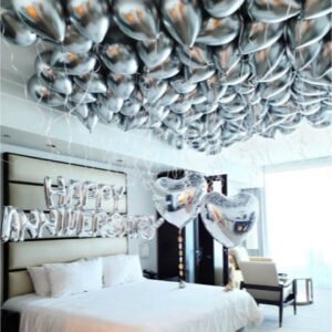 Chrome Balloon Bedroom Setup Decor