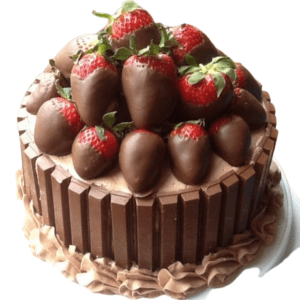 Dipped Strawberry-Kitkat Cake
