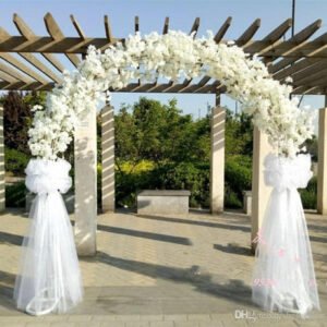 White Tulle Wedding Arch