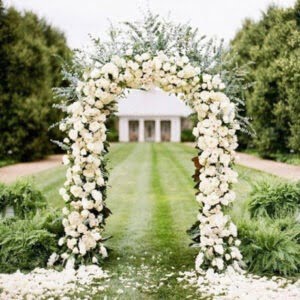 White Floral Wedding Arch