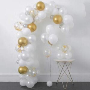 White Gold Organic Balloon Garland