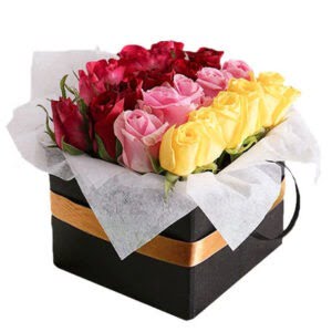 Colorful Birthday Roses Gift Box